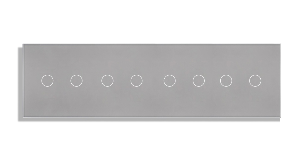 Купить Сенсорный выключатель 8 клавиш, 4 поста (2G+2G+2G+2G) стекло 299х86мм цвет серый в интернет-магазине Mvava.ru