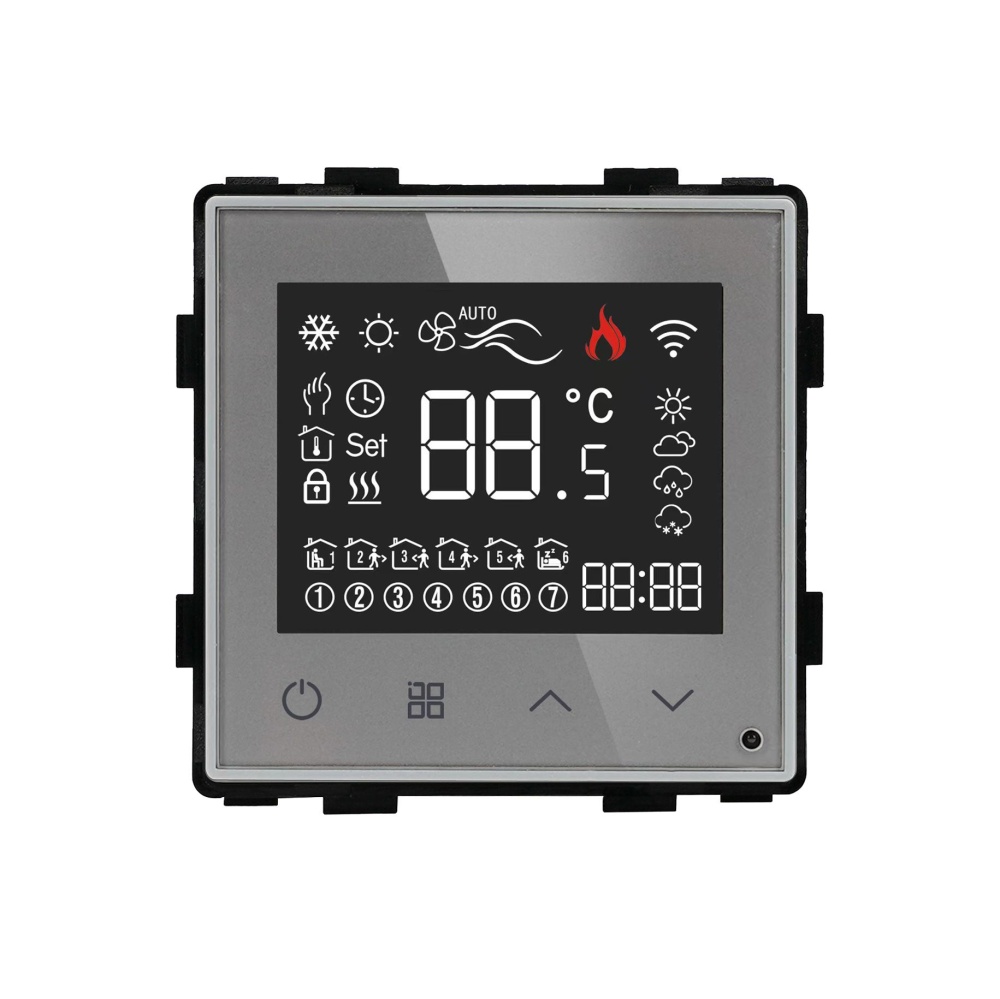 Купить Сенсорный ZigBee терморегулятор для водяного теплого пола 10А (механизм без рамки), цвет серый в интернет-магазине Mvava.ru