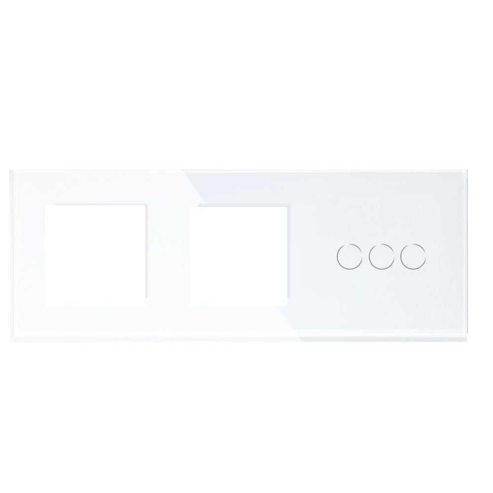 Купить Рамка комби 3 поста (2F+3G) 228*86мм, стекло, цвет белый в интернет-магазине Mvava.ru