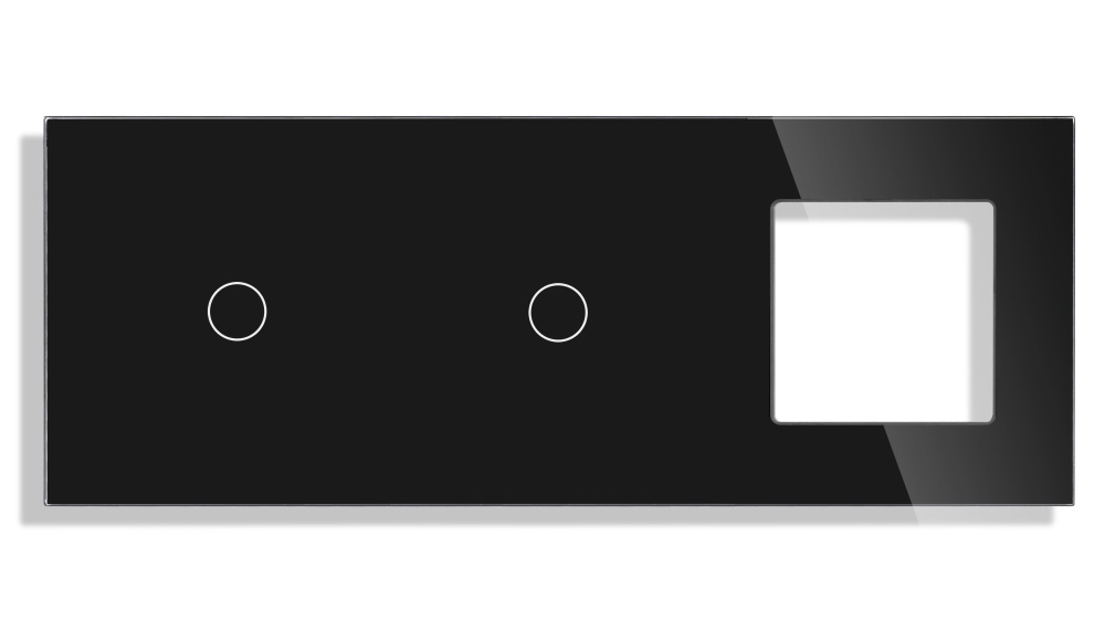 Купить Рамка комби 3 поста (1G+1G+1F) 228*86мм, стекло, цвет черный в интернет-магазине Mvava.ru