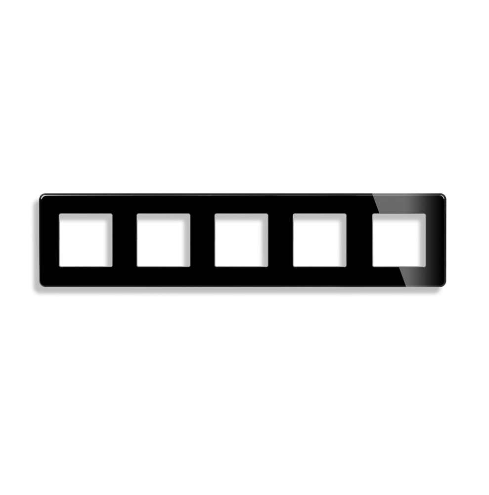 Купить Рамка 5 постов 370*86мм, стекло 2.5D, цвет черный в интернет-магазине Mvava.ru