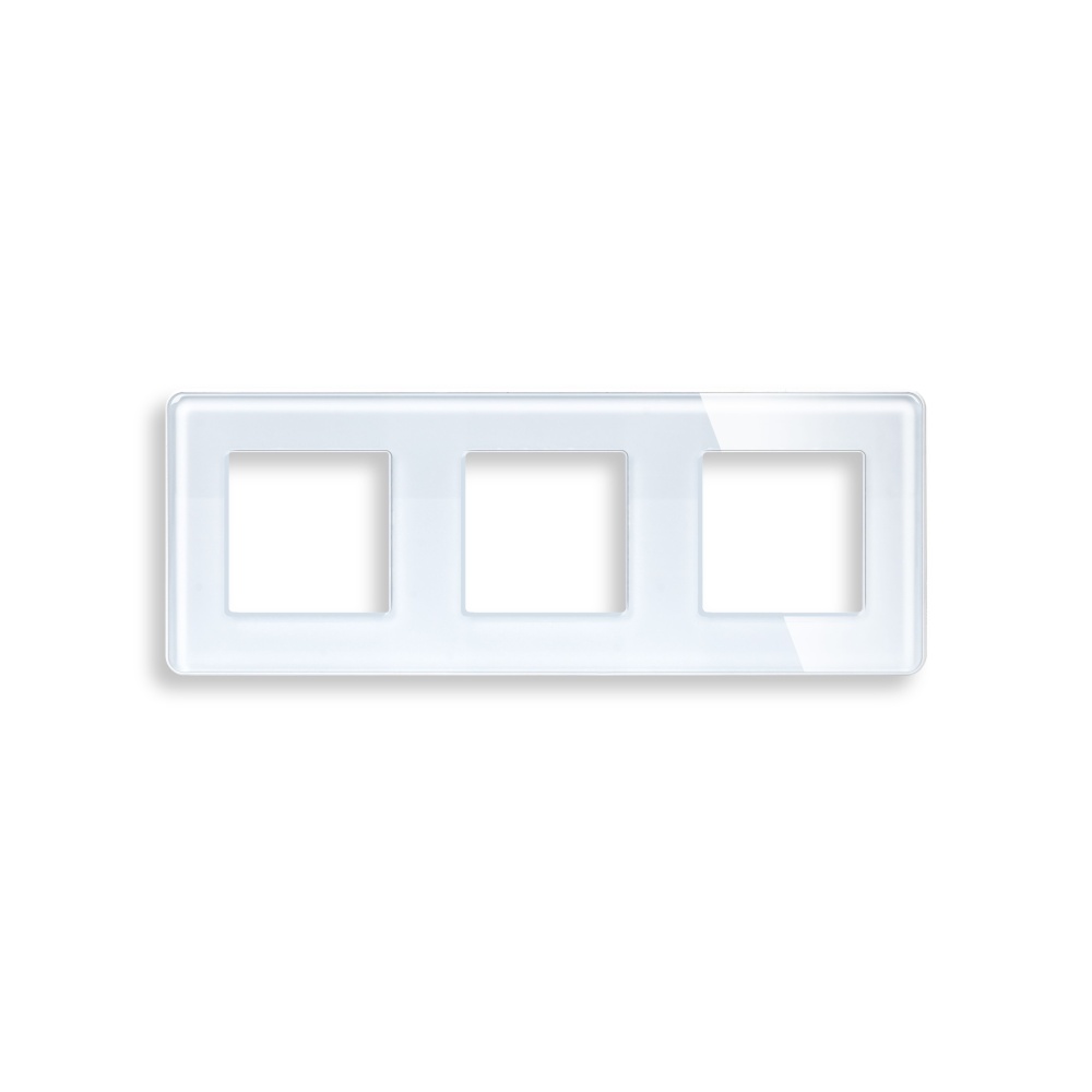 Купить Рамка 3 поста 228*86мм, стекло 2.5D, цвет белый в интернет-магазине Mvava.ru