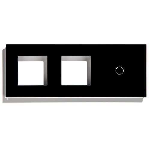 Купить Рамка комби 3 поста (2F+1G) 228*86мм, стекло, цвет черный в интернет-магазине Mvava.ru