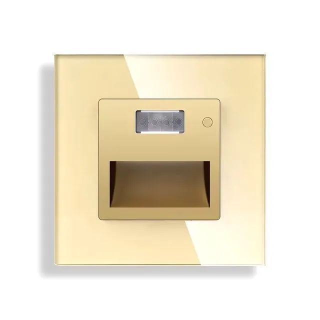 Купить Светильник (без рамки) 1800К-7500К для лестниц , с датчиком движения, рамка 86х86мм стекло, цвет зол в интернет-магазине Mvava.ru