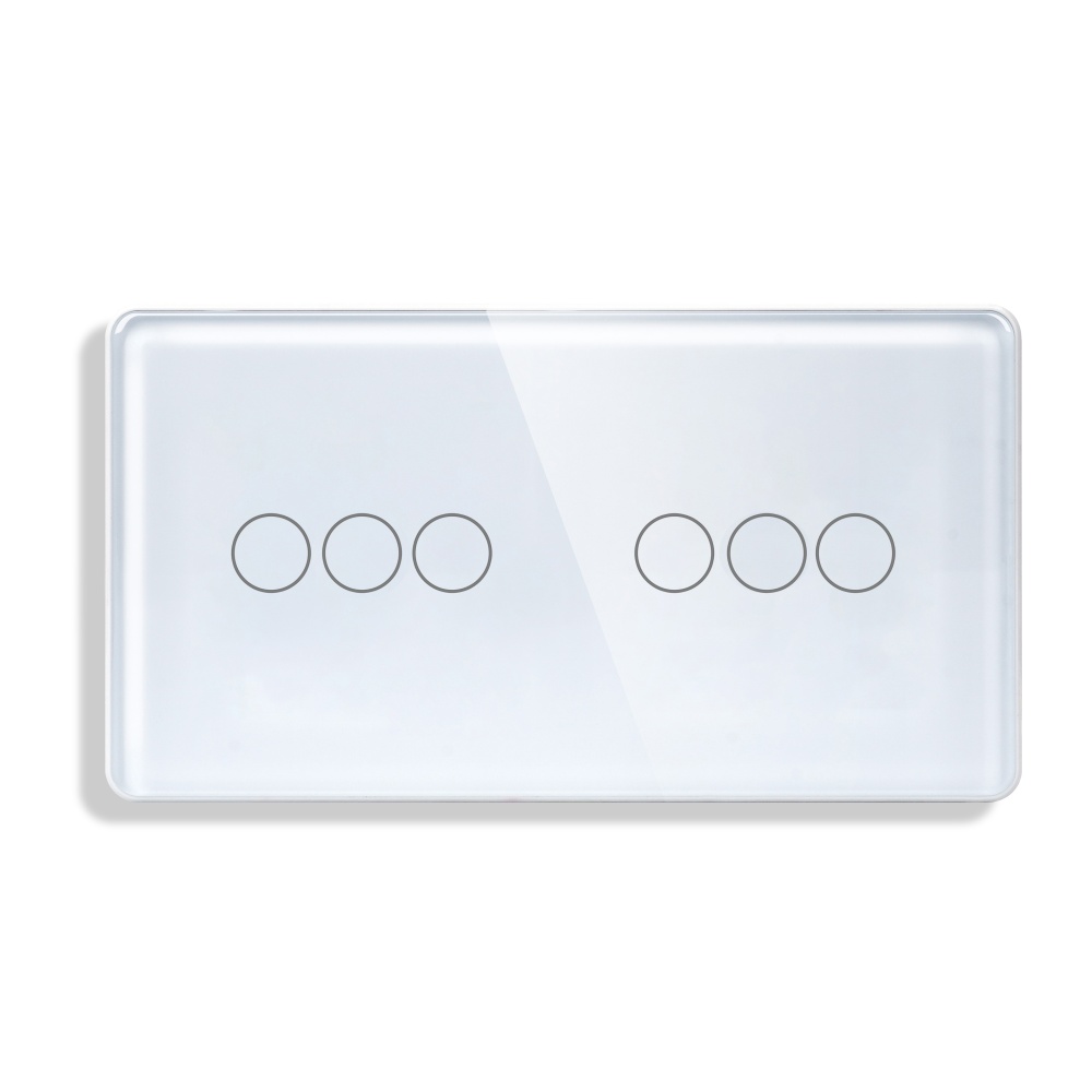 Купить Панель 2 поста (3G+3G) 157*86мм, стекло 2.5D (без выкл.) цвет белый в интернет-магазине Mvava.ru