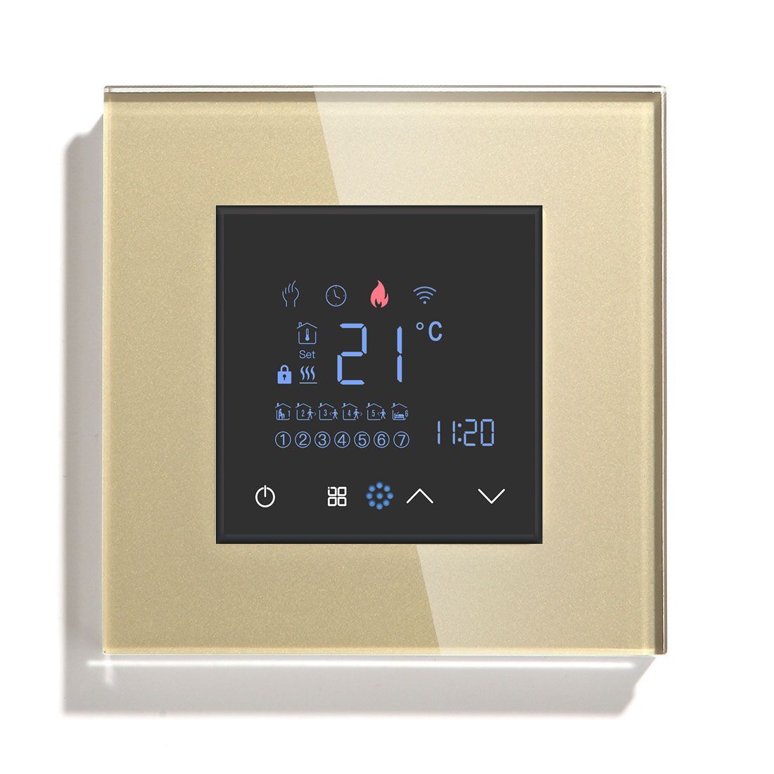 Купить Терморегулятор/Термостат для эл. теплого пола, ZigBee, сенсорный, цвет золотой в интернет-магазине Mvava.ru