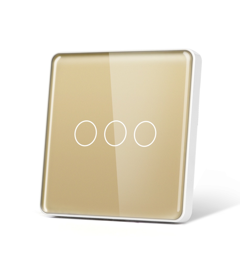 Купить Панель 1 пост (3G) 86*86мм, стекло 2.5D (без выкл.) цвет золотой в интернет-магазине Mvava.ru