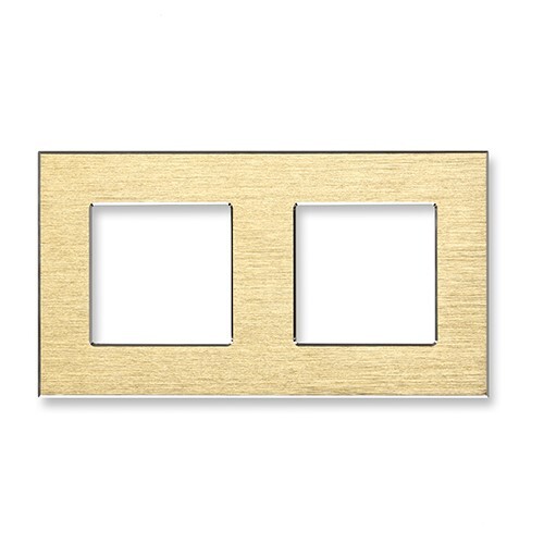 Купить Рамка 2 поста 157*86мм, алюминий, цвет золотой в интернет-магазине Mvava.ru