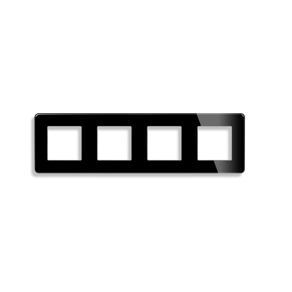 Купить Рамка 4 поста 299*86мм, стекло 2.5D, цвет черный в интернет-магазине Mvava.ru