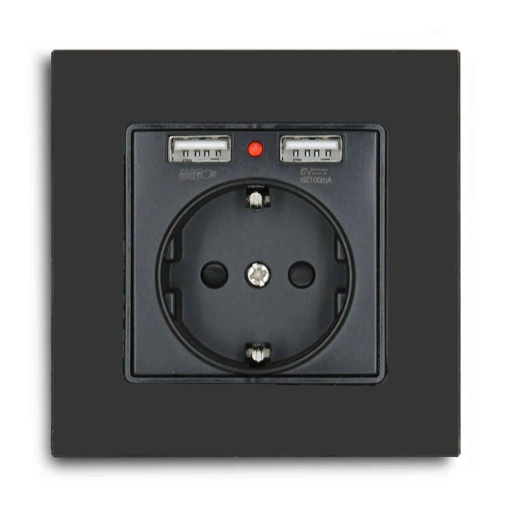 Купить Розетка ZigBee 3 поста, 16А рамка стекло 86х86мм цвет белый в интернет-магазине Mvava.ru