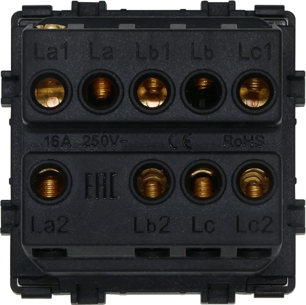 Купить Выключатель проходной, 3 клавиши, (без рамки) цвет золотой в интернет-магазине Mvava.ru