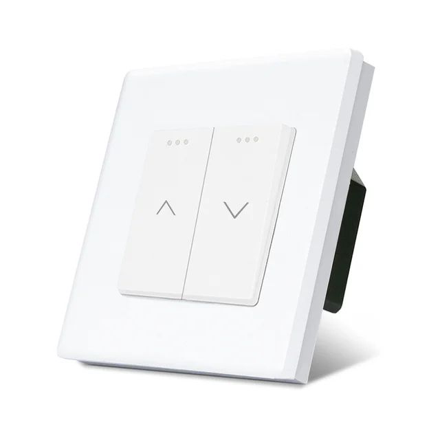 Купить Выключатель механический для жалюзи, 2 клавиши 1 пост, рамка пластик 86х86мм цвет белый в интернет-магазине Mvava.ru